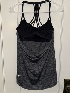 Lululemon Lighten Up Tank in heathered black (grey) - size 4